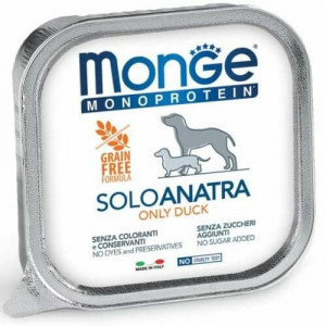 MONGE DOG MONOPROTEIN DUCK suņu konservi pastēte Pīle 150g